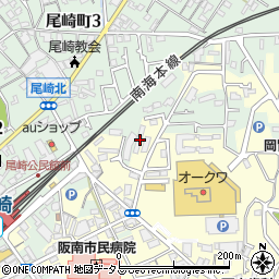 大阪府阪南市下出163周辺の地図