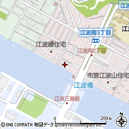リーベン江波南管理室周辺の地図