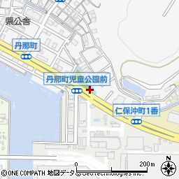 丹那公園トイレ周辺の地図