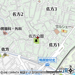 佐方公園トイレ周辺の地図