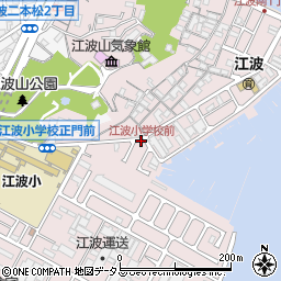江波小学校前周辺の地図