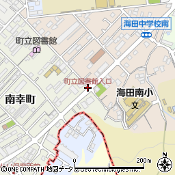 町立図書館入口周辺の地図