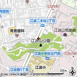 江波トンネル北周辺の地図