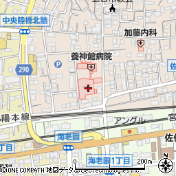 養神館病院周辺の地図