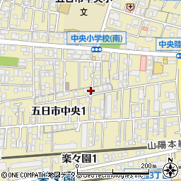 広島県広島市佐伯区五日市中央1丁目周辺の地図