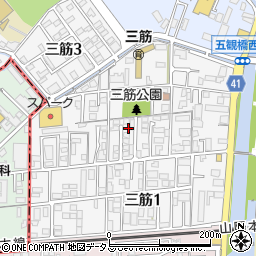 広島県広島市佐伯区三筋周辺の地図