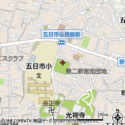 新宮苑公園周辺の地図