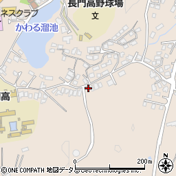 山口県長門市東深川中山1549-8周辺の地図