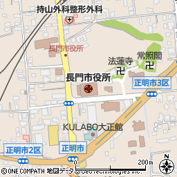 山口県長門市周辺の地図