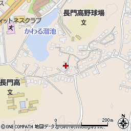 山口県長門市東深川中山1560-4周辺の地図