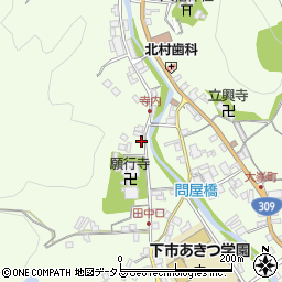 奈良県下市町（吉野郡）田中周辺の地図