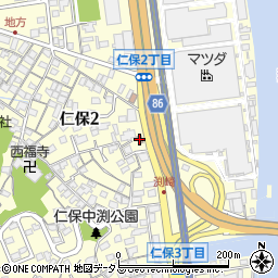 広島仁保二郵便局周辺の地図