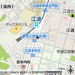 江波営業所周辺の地図