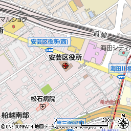 広島市役所広島市水道局　料金の問い合わせ安芸営業所周辺の地図