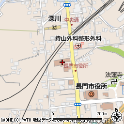 長門市中央公民館周辺の地図