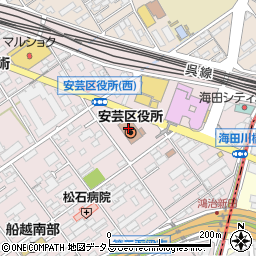 広島市役所安芸区役所　農林建設部・建築課・市営住宅担当周辺の地図