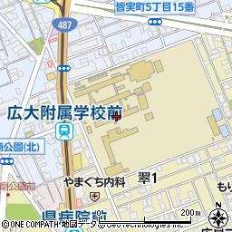広島大学翠地区　附属中・高等学校図書室周辺の地図