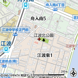 江波北公園トイレ周辺の地図