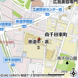 修道高等学校　教務部周辺の地図
