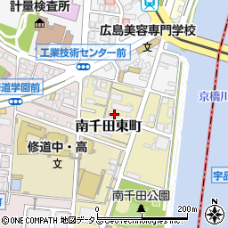 広島県広島市中区南千田東町3-25周辺の地図