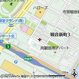 広島県広島市西区観音新町3丁目周辺の地図