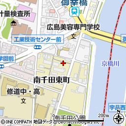 広島県広島市中区南千田東町3-4周辺の地図