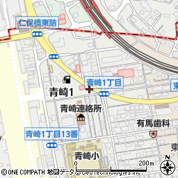 エディオン青崎店駐車場周辺の地図
