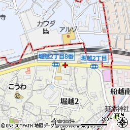 東堀越周辺の地図