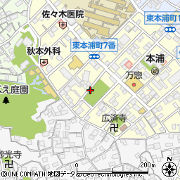 本浦公園トイレ周辺の地図