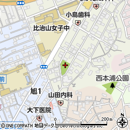 西霞町公園周辺の地図