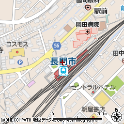 JR長門市駅前周辺の地図