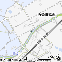 広島県東広島市西条町森近421-1周辺の地図
