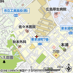 ローソン広島東本浦町店周辺の地図