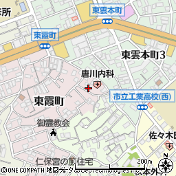 広島県広島市南区東霞町周辺の地図