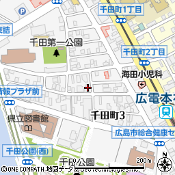 広島県広島市中区千田町周辺の地図