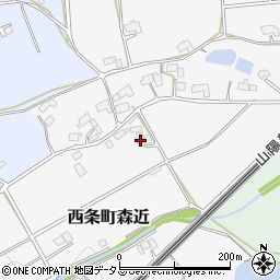 広島県東広島市西条町森近348-2周辺の地図