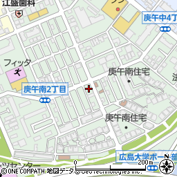 広島県広島市西区庚午南周辺の地図