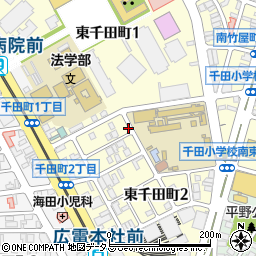 広島県広島市中区東千田町周辺の地図