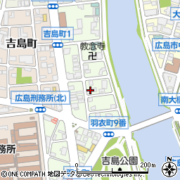 広島県広島市中区羽衣町周辺の地図
