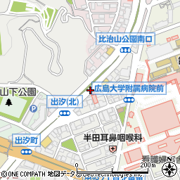 大学病院南門周辺の地図