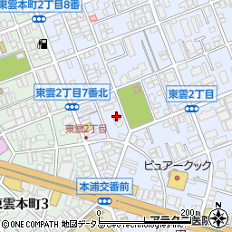 広島東雲二郵便局周辺の地図