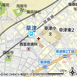 第一ドライ草津東店周辺の地図