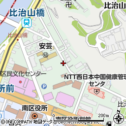 広島県広島市南区比治山本町周辺の地図