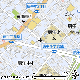 広島県広島市西区庚午中周辺の地図