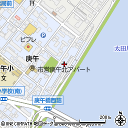 広島県広島市西区庚午中1丁目2周辺の地図