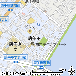 広島電鉄庚午社宅周辺の地図
