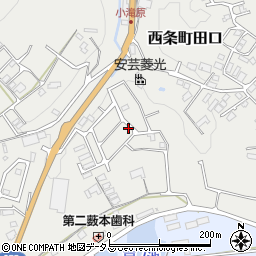 広島県東広島市西条町田口164周辺の地図