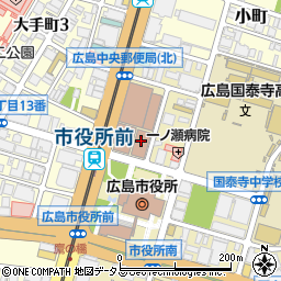 広島市役所　広島市都市整備公社（一般財団法人）住宅管理部住宅使用料担当周辺の地図