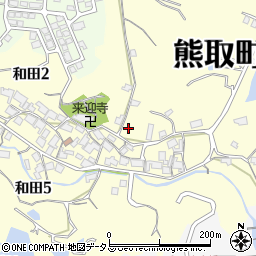 大阪府熊取町（泉南郡）和田周辺の地図