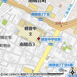 広島市立観音中学校　夜間中学校周辺の地図